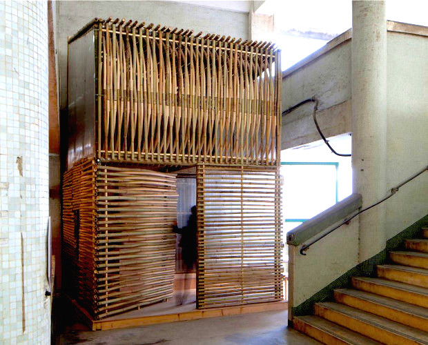 スケルトンでもパーソナルな空間を確保、竹を使用した家「Bamboo Micro Housing Proposal 」