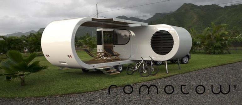 USBメモリーのような回転するモバイルハウス「Romotow」